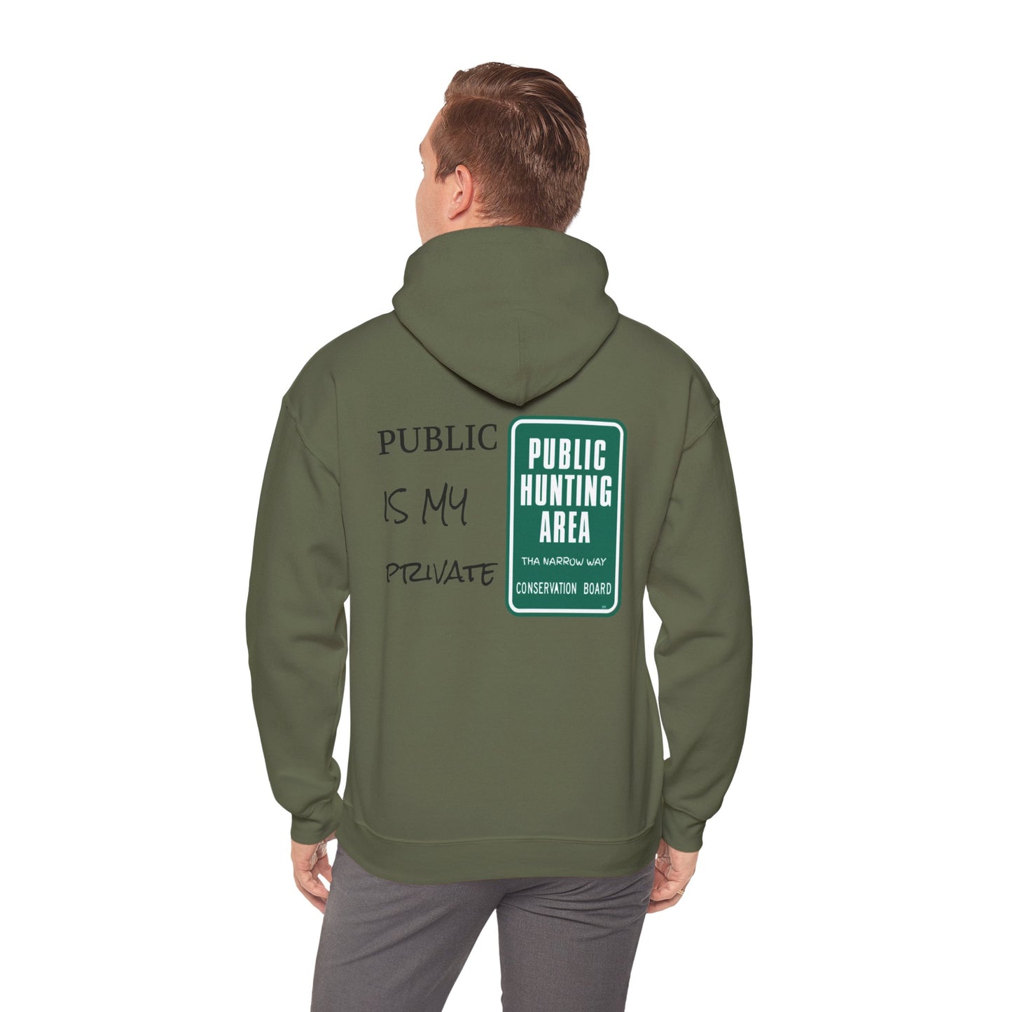 Public is my Private Unisex Hoodie, Perfect for Outdoor Adventures, Campfires, Hiking, Gifting, Forest Lovers