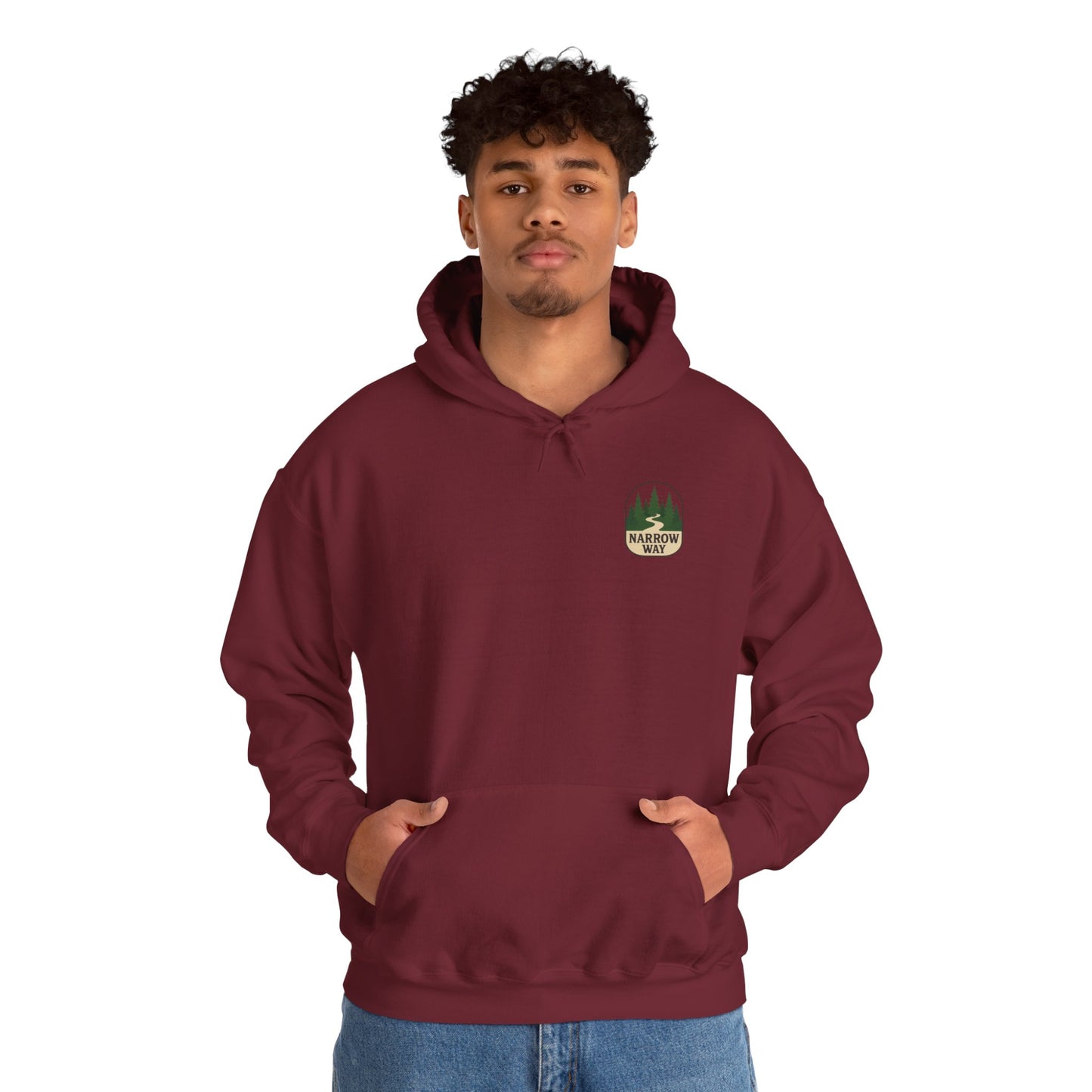 Mathew 7:13-14 Unisex Hoodie, Perfect for Outdoor Adventures, Campfires, Hiking, Gifting, Forest Lovers