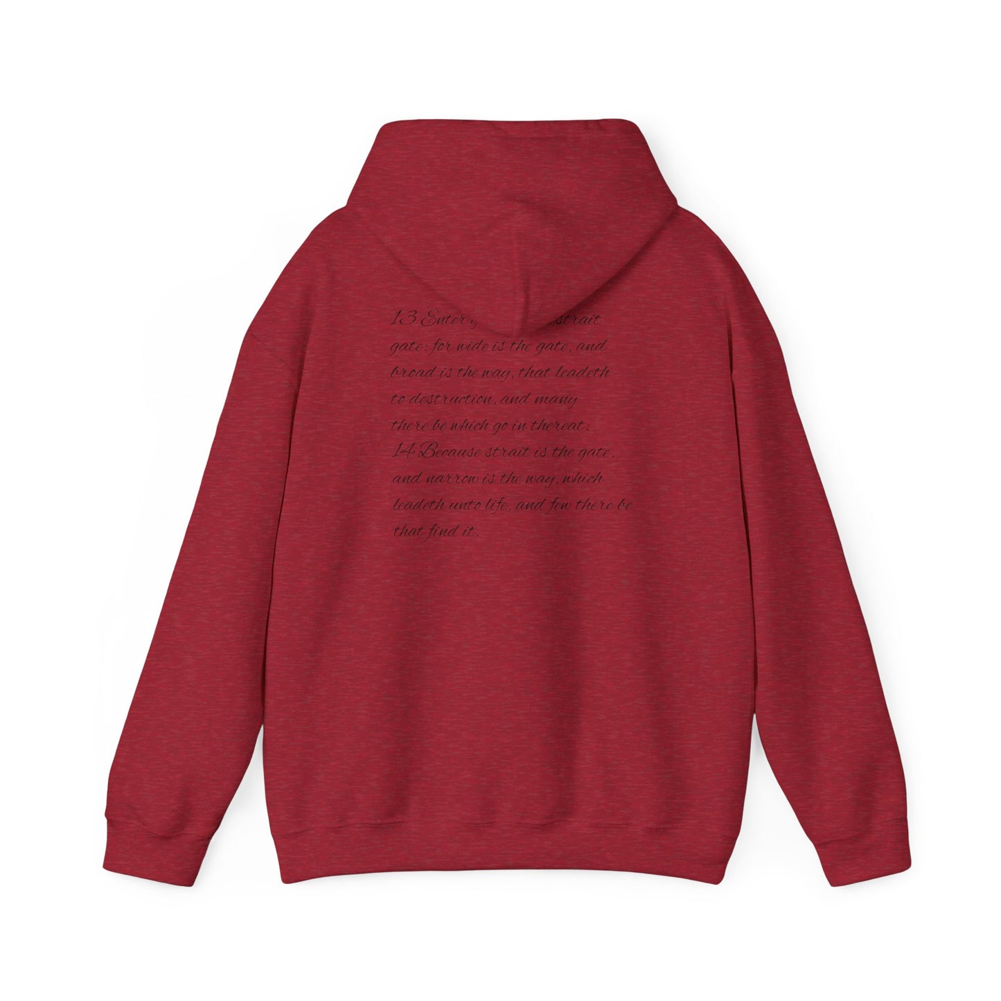 Mathew 7:13-14 Unisex Hoodie, Perfect for Outdoor Adventures, Campfires, Hiking, Gifting, Forest Lovers