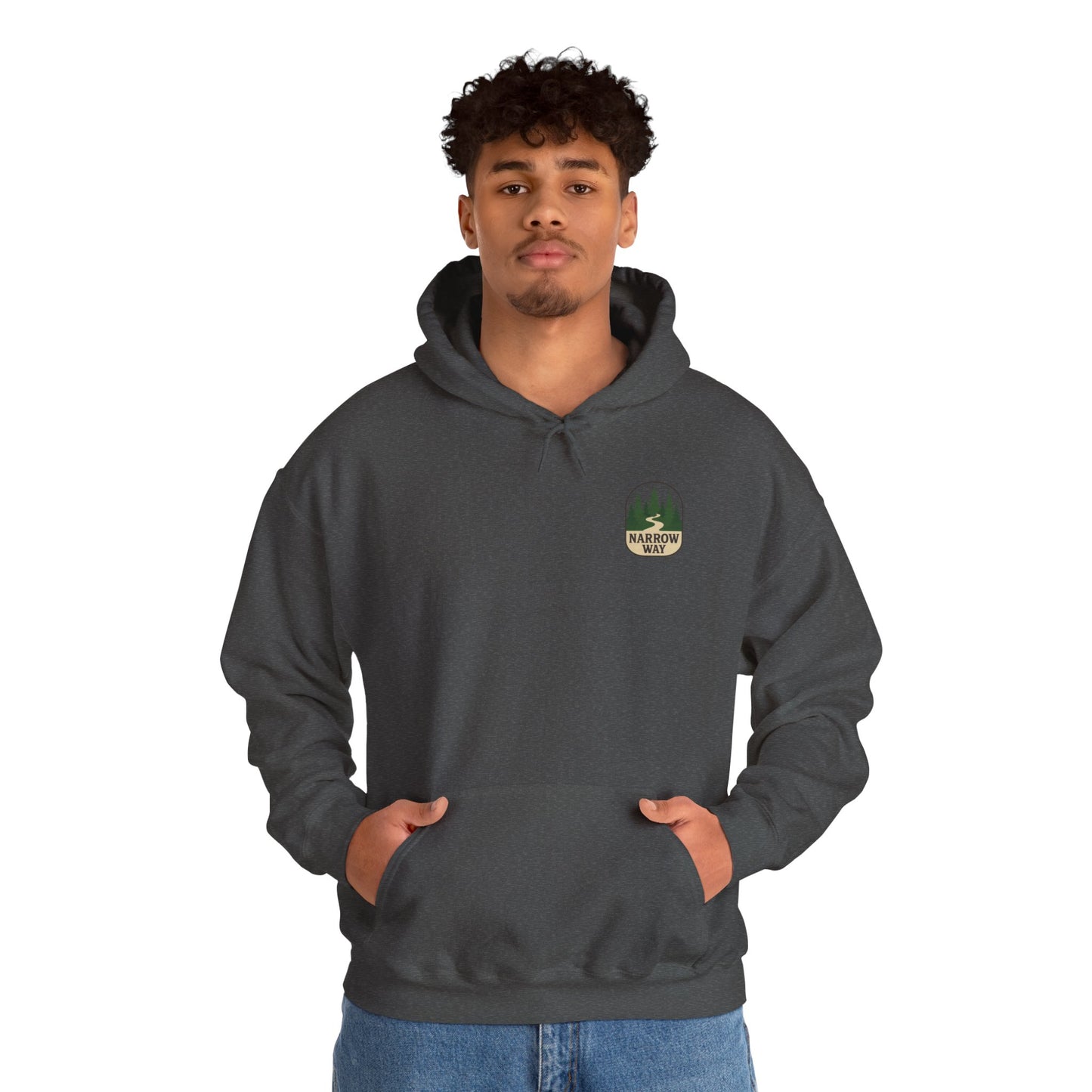Mathew 7:13-14 Unisex Hoodie, Perfect for Outdoor Adventures, Campfires, Hiking, Gifting, Forest Lovers