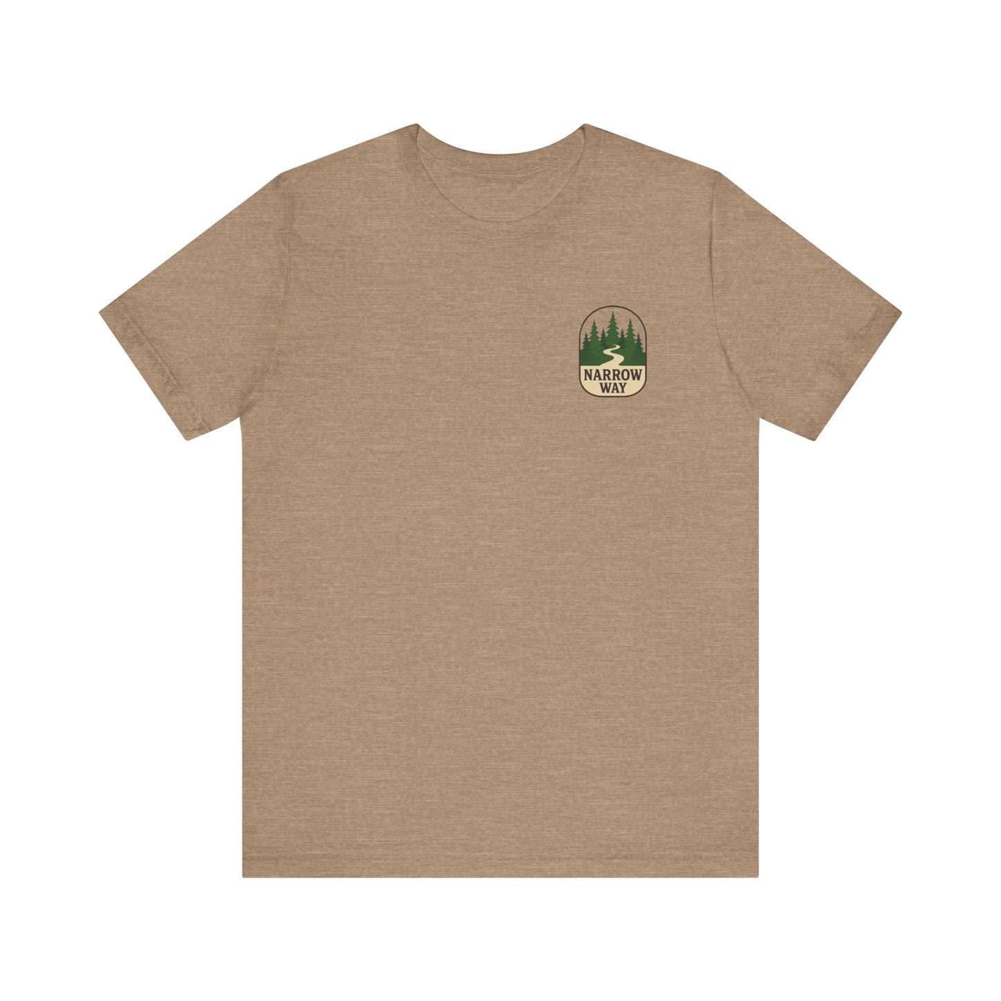 Mathew 7:13-14 KJV Unisex Tee, Eco-Friendly Graphic Shirt, Casual Outdoor Wear, Gift for Nature Lovers, Camping Outfit