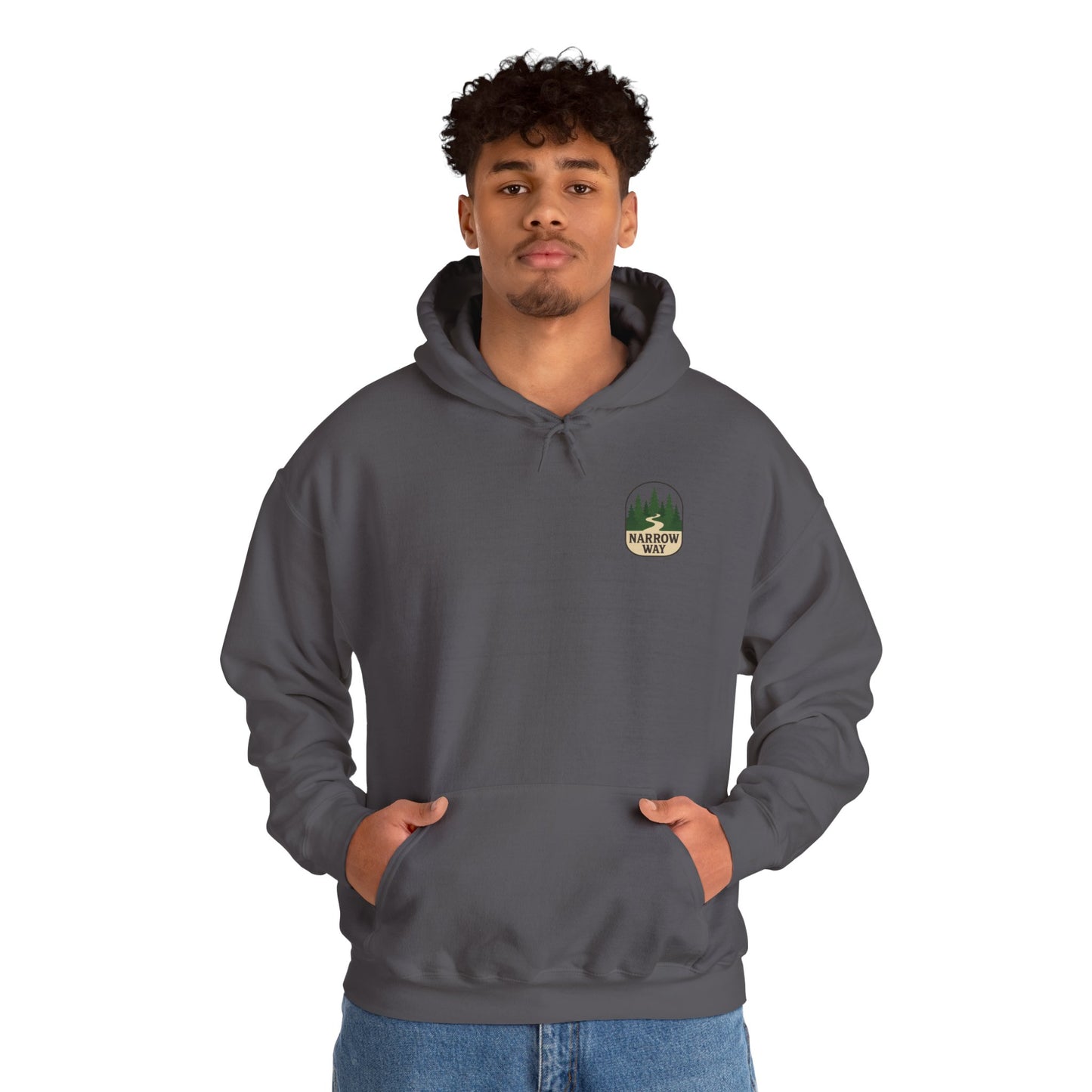 Mathew 7:13-14 Unisex Hoodie, Perfect for Outdoor Adventures, Campfires, Hiking, Gifting, Forest Lovers
