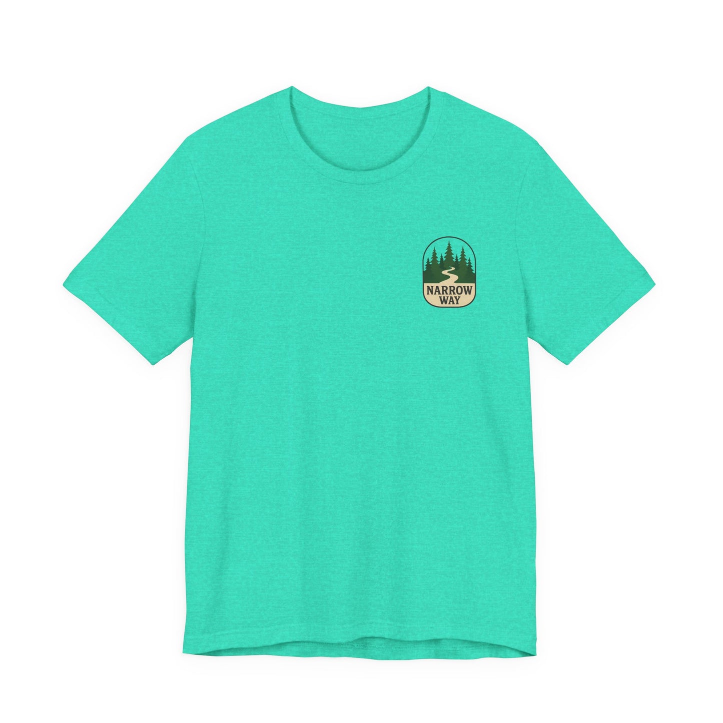 Mathew 7:13-14 KJV Unisex Tee, Eco-Friendly Graphic Shirt, Casual Outdoor Wear, Gift for Nature Lovers, Camping Outfit