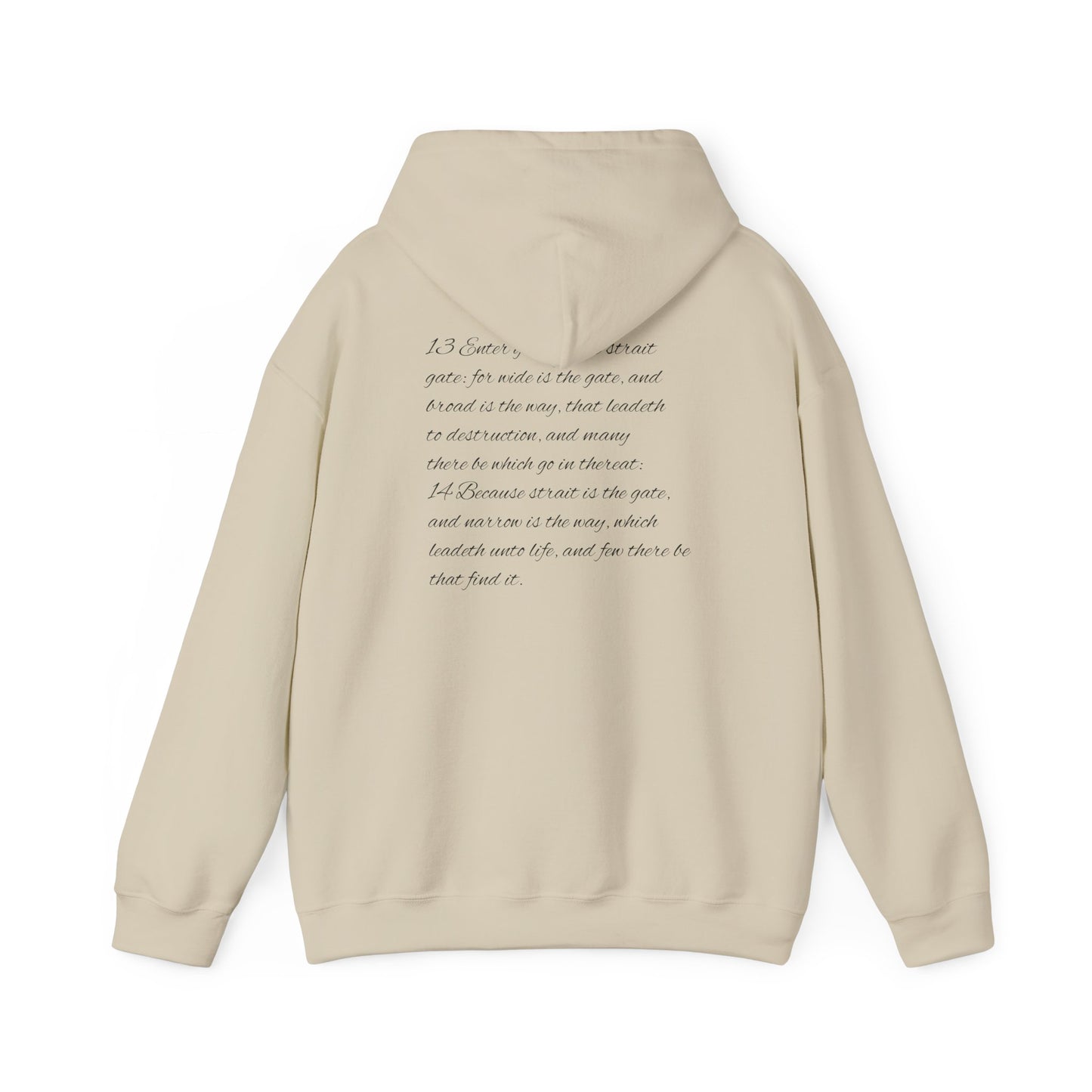 Mathew 7:13-14 Unisex Hoodie, Perfect for Outdoor Adventures, Campfires, Hiking, Gifting, Forest Lovers