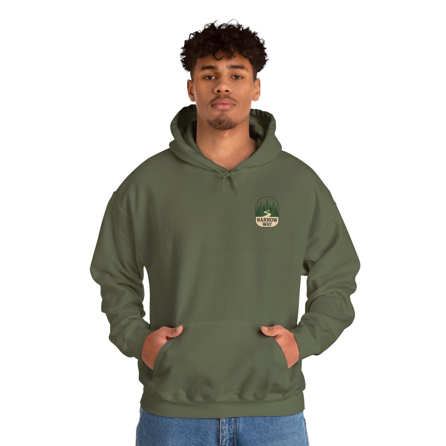 Mathew 7:13-14 Unisex Hoodie, Perfect for Outdoor Adventures, Campfires, Hiking, Gifting, Forest Lovers