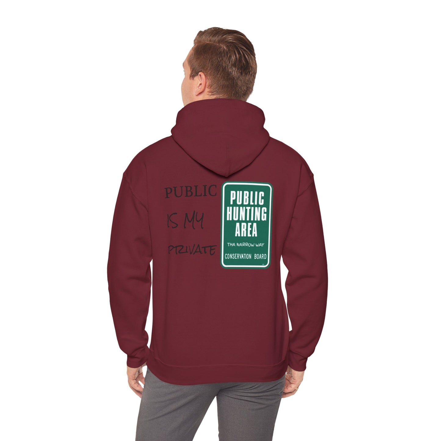 Public is my Private Unisex Hoodie, Perfect for Outdoor Adventures, Campfires, Hiking, Gifting, Forest Lovers