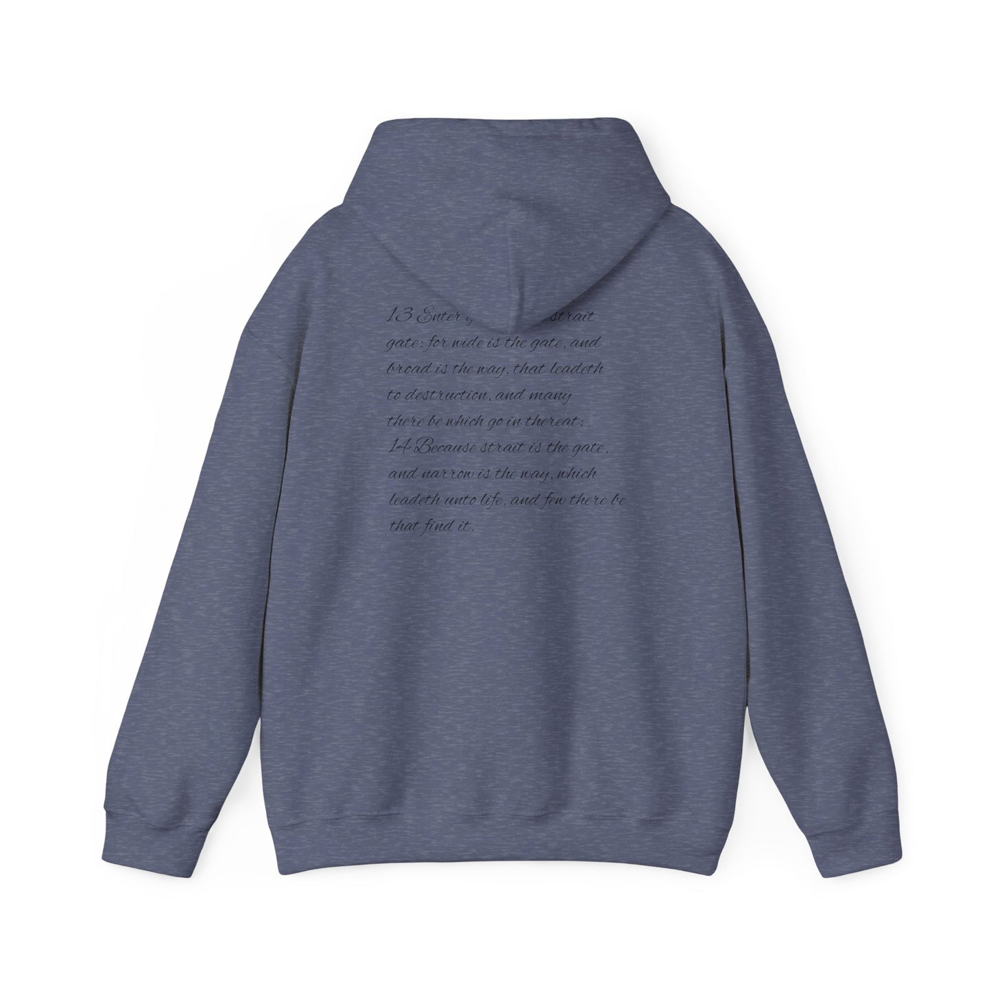 Mathew 7:13-14 Unisex Hoodie, Perfect for Outdoor Adventures, Campfires, Hiking, Gifting, Forest Lovers
