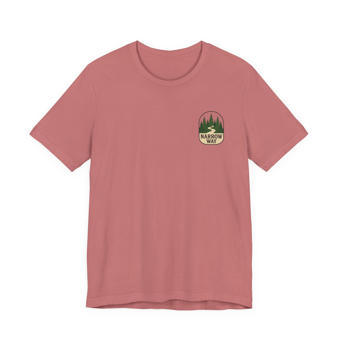 Mathew 7:13-14 KJV Unisex Tee, Eco-Friendly Graphic Shirt, Casual Outdoor Wear, Gift for Nature Lovers, Camping Outfit