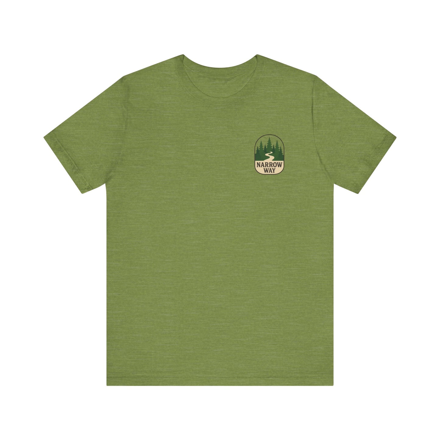Mathew 7:13-14 KJV Unisex Tee, Eco-Friendly Graphic Shirt, Casual Outdoor Wear, Gift for Nature Lovers, Camping Outfit