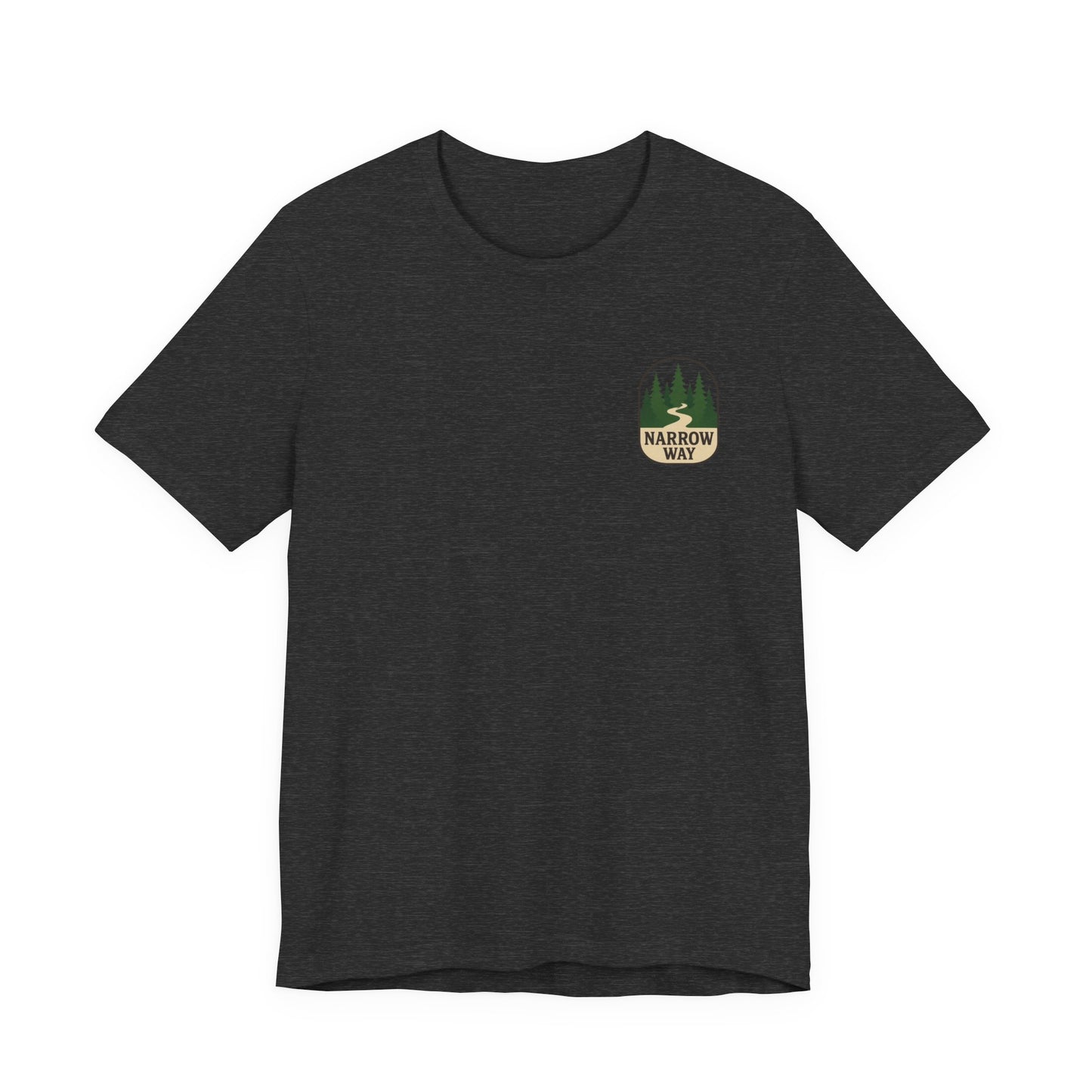 Mathew 7:13-14 KJV Unisex Tee, Eco-Friendly Graphic Shirt, Casual Outdoor Wear, Gift for Nature Lovers, Camping Outfit