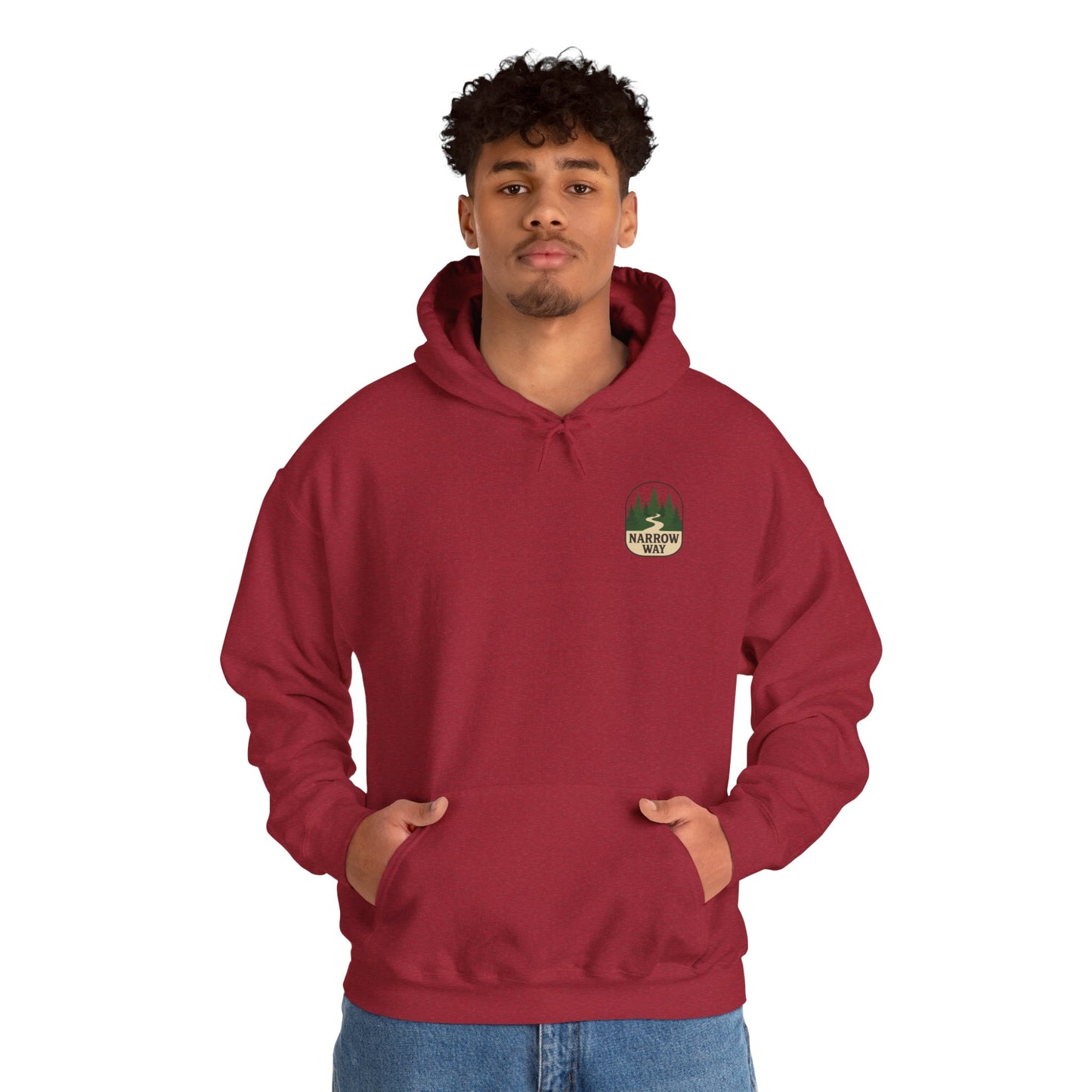 Mathew 7:13-14 Unisex Hoodie, Perfect for Outdoor Adventures, Campfires, Hiking, Gifting, Forest Lovers