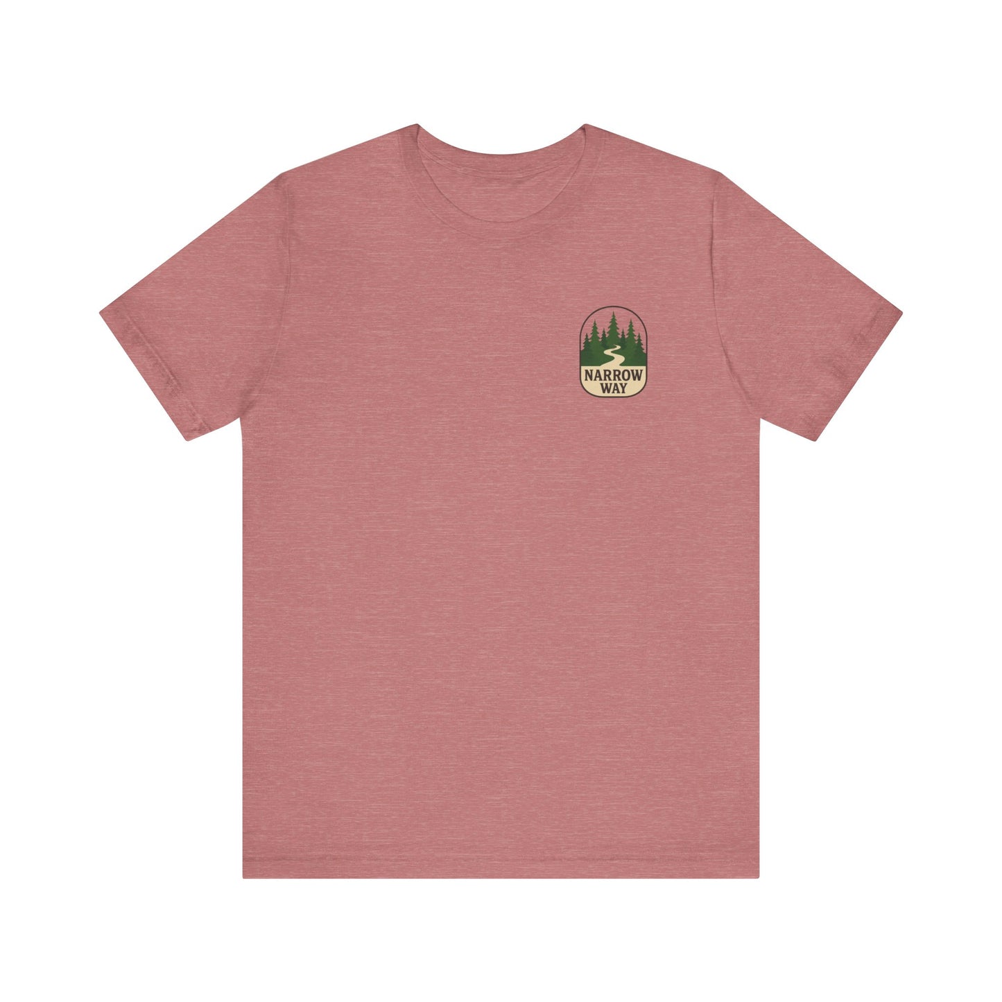 Mathew 7:13-14 KJV Unisex Tee, Eco-Friendly Graphic Shirt, Casual Outdoor Wear, Gift for Nature Lovers, Camping Outfit