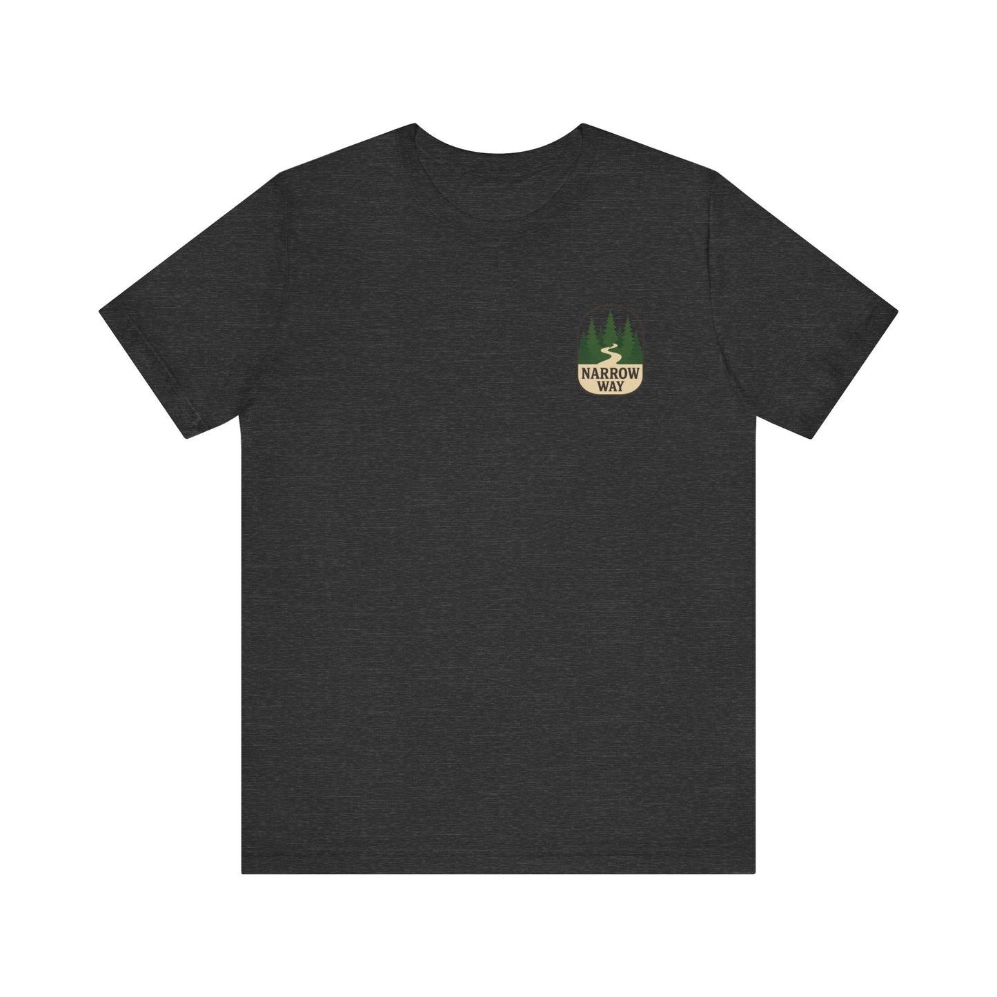 Mathew 7:13-14 KJV Unisex Tee, Eco-Friendly Graphic Shirt, Casual Outdoor Wear, Gift for Nature Lovers, Camping Outfit