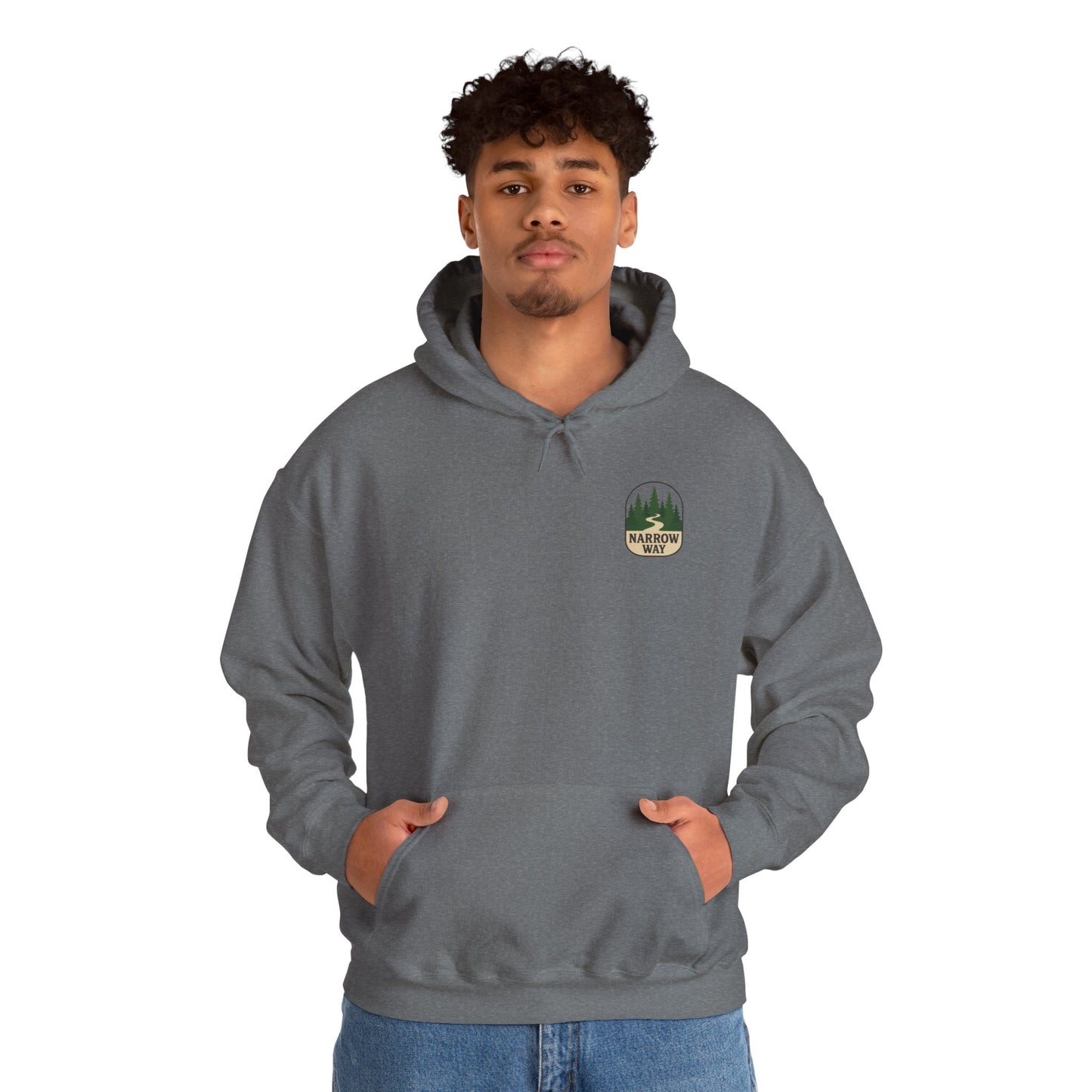 Mathew 7:13-14 Unisex Hoodie, Perfect for Outdoor Adventures, Campfires, Hiking, Gifting, Forest Lovers