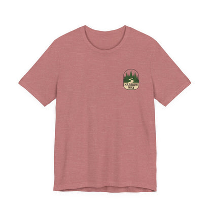 Mathew 7:13-14 KJV Unisex Tee, Eco-Friendly Graphic Shirt, Casual Outdoor Wear, Gift for Nature Lovers, Camping Outfit