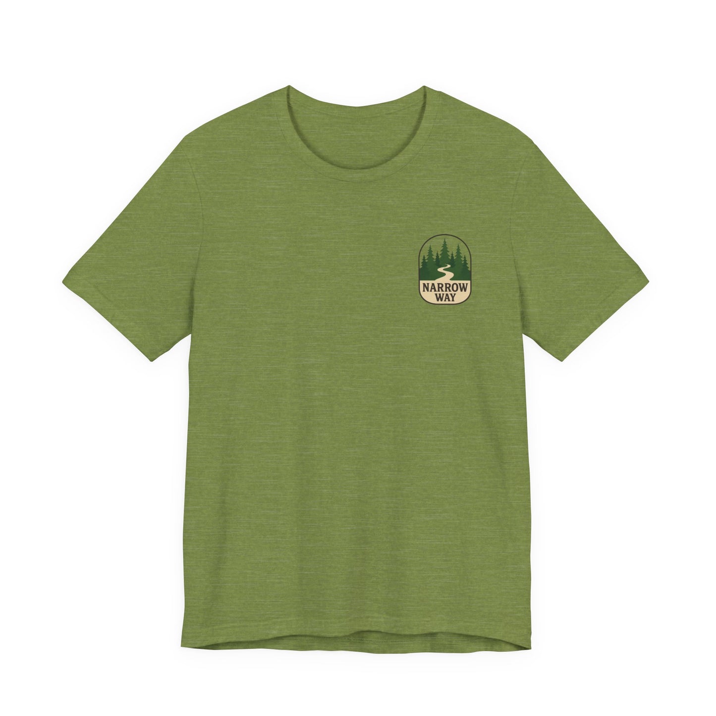 Mathew 7:13-14 KJV Unisex Tee, Eco-Friendly Graphic Shirt, Casual Outdoor Wear, Gift for Nature Lovers, Camping Outfit