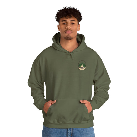 Mathew 7:13-14 Unisex Hoodie, Perfect for Outdoor Adventures, Campfires, Hiking, Gifting, Forest Lovers