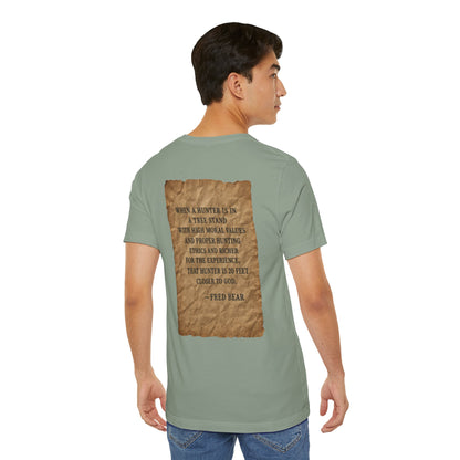 Fred Bear Quote Unisex Tee, Eco-Friendly Graphic Shirt, Casual Outdoor Wear, Gift for Nature Lovers, Camping Outfit