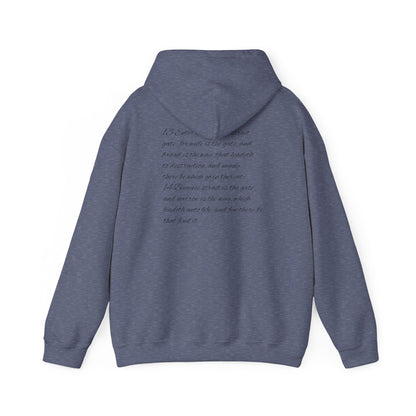 Mathew 7:13-14 Unisex Hoodie, Perfect for Outdoor Adventures, Campfires, Hiking, Gifting, Forest Lovers