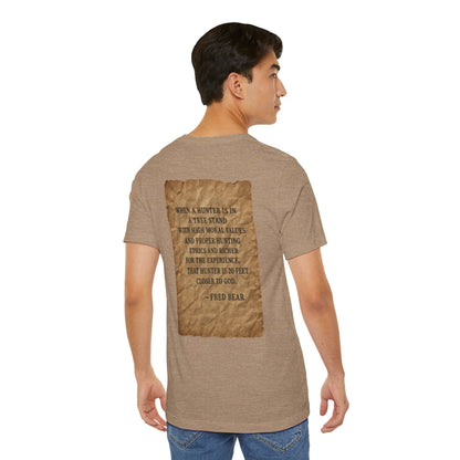 Fred Bear Quote Unisex Tee, Eco-Friendly Graphic Shirt, Casual Outdoor Wear, Gift for Nature Lovers, Camping Outfit