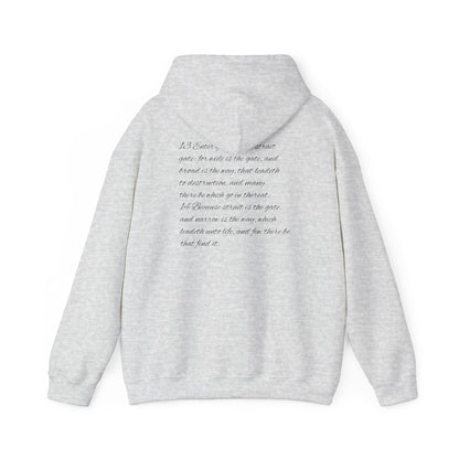 Mathew 7:13-14 Unisex Hoodie, Perfect for Outdoor Adventures, Campfires, Hiking, Gifting, Forest Lovers