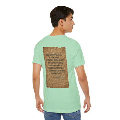 Fred Bear Quote Unisex Tee, Eco-Friendly Graphic Shirt, Casual Outdoor Wear, Gift for Nature Lovers, Camping Outfit