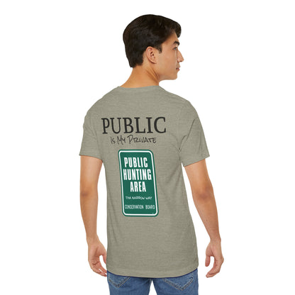 Public is My Private Unisex Tee, Eco-Friendly Graphic Shirt, Casual Outdoor Wear, Gift for Nature Lovers, Camping Outfit