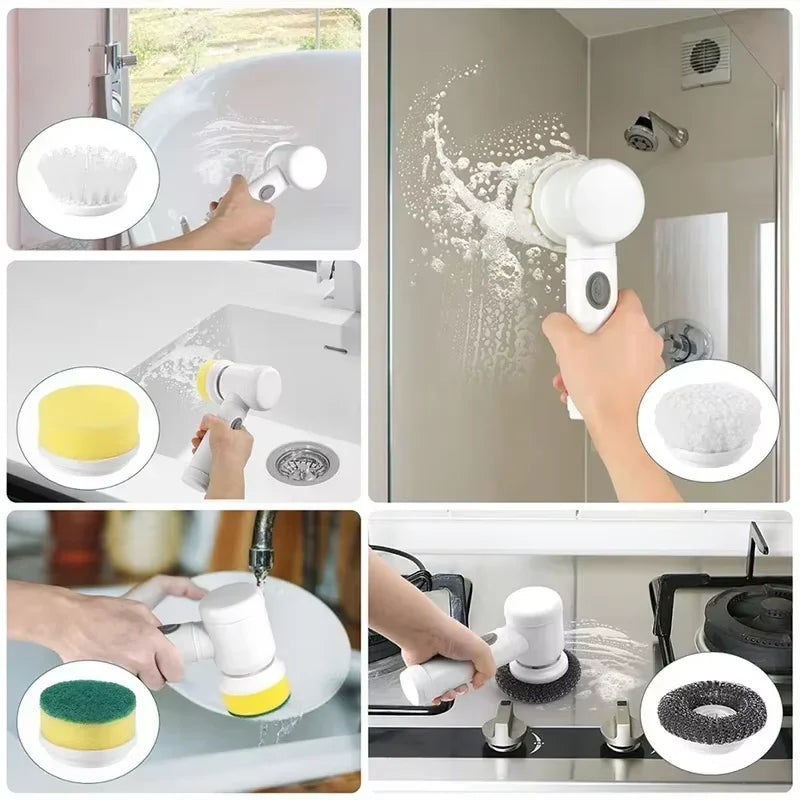 Multi-Functional Electric Cleaning Brush – Wireless Handheld Power Scrubber for Kitchen & Bathroom