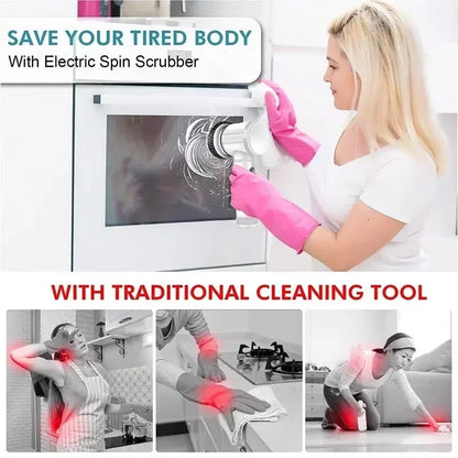 Multi-Functional Electric Cleaning Brush – Wireless Handheld Power Scrubber for Kitchen & Bathroom