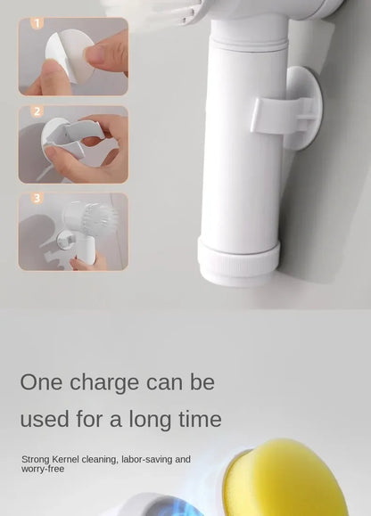 Multi-Functional Electric Cleaning Brush – Wireless Handheld Power Scrubber for Kitchen & Bathroom