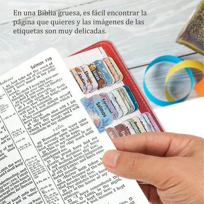 Pestañas para Biblia en Español, 75 Piezas | Diseño Floral, Laminadas y Fáciles de Colocar | Incluye Antiguo y Nuevo Testamento