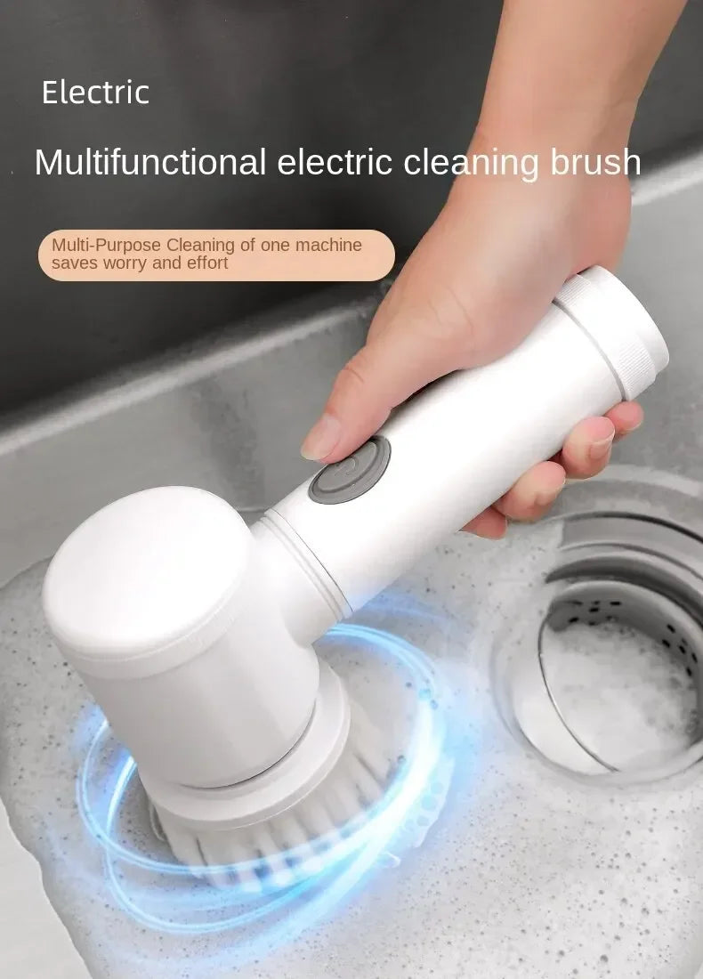 Multi-Functional Electric Cleaning Brush – Wireless Handheld Power Scrubber for Kitchen & Bathroom